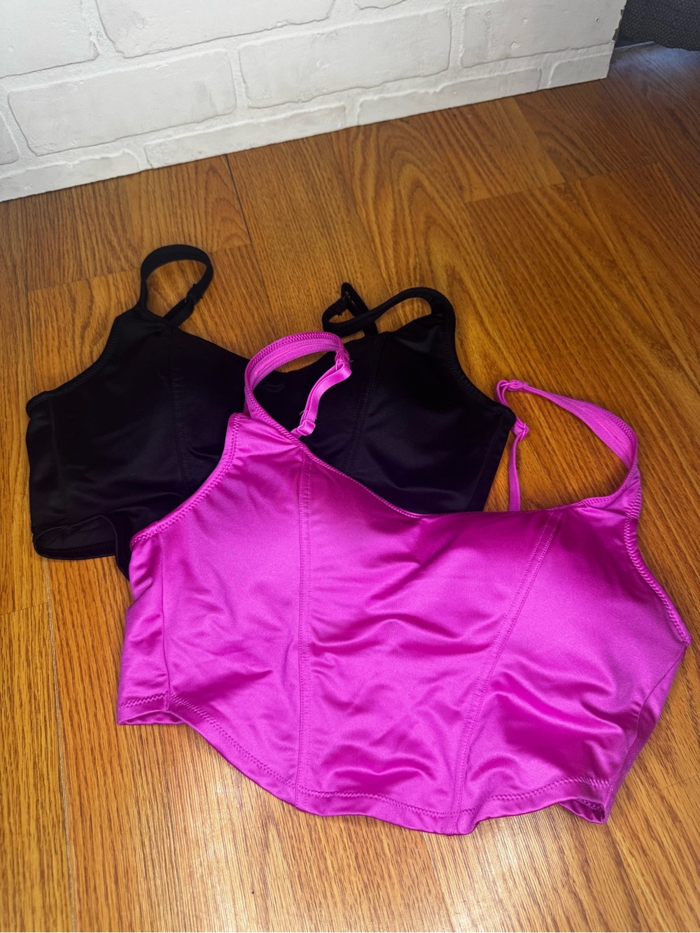 PINK Victoria's Secret Lightly Lined Satin Corset Bralette 2-pack Sz Small